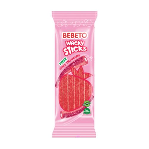 Bebeto Wacky Stick Fizzy Strawberry x12