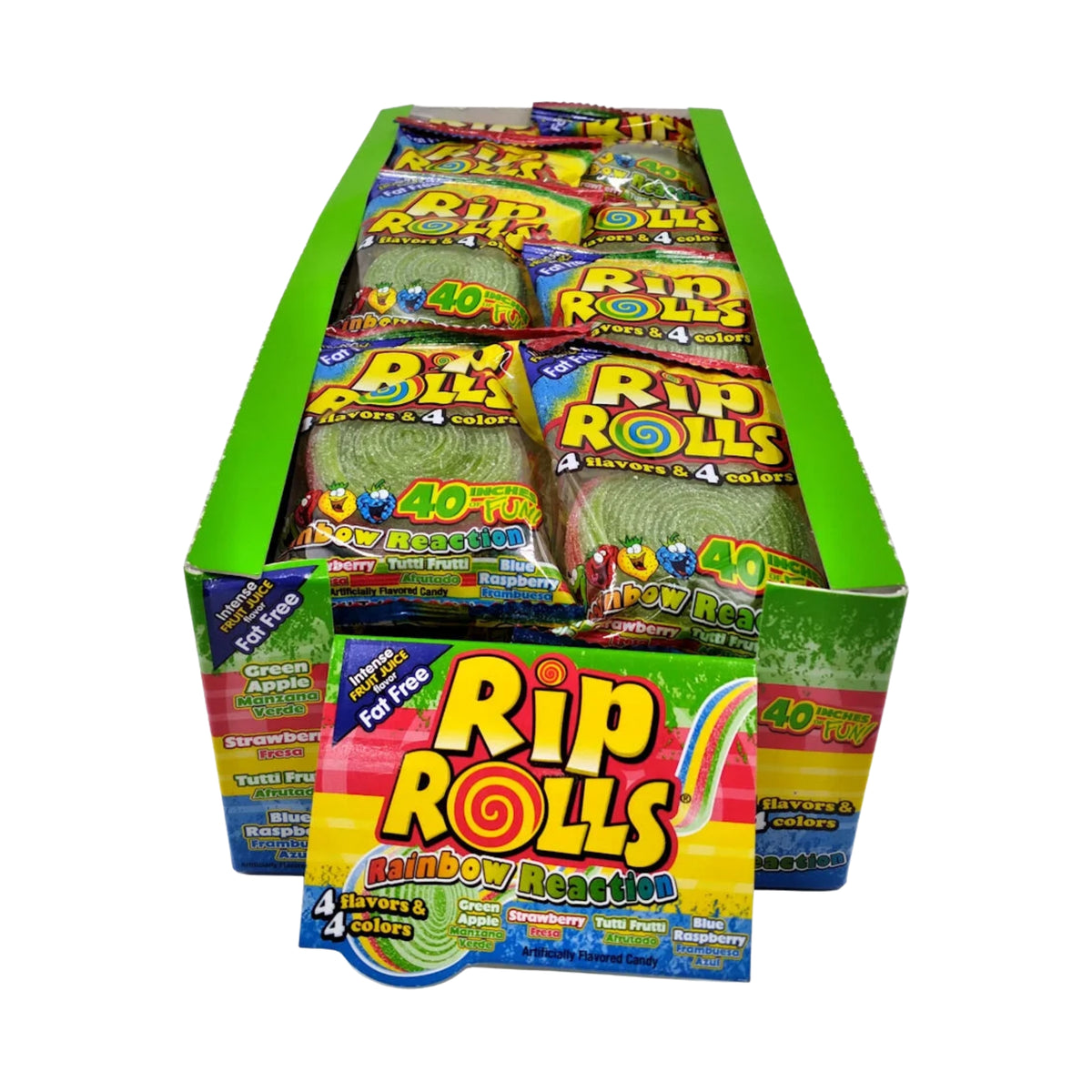 Rips Rolls Candy Rainbow Reaction 40g (25 Pcs)