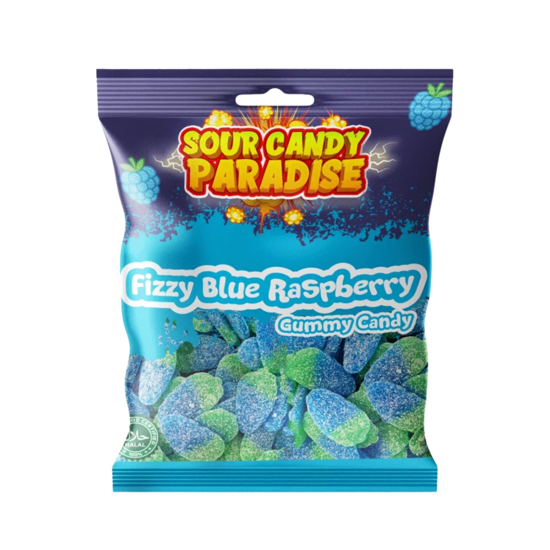 Sour Candy Paradise Fizzy Blue Raspberry 100g (12 Pcs)