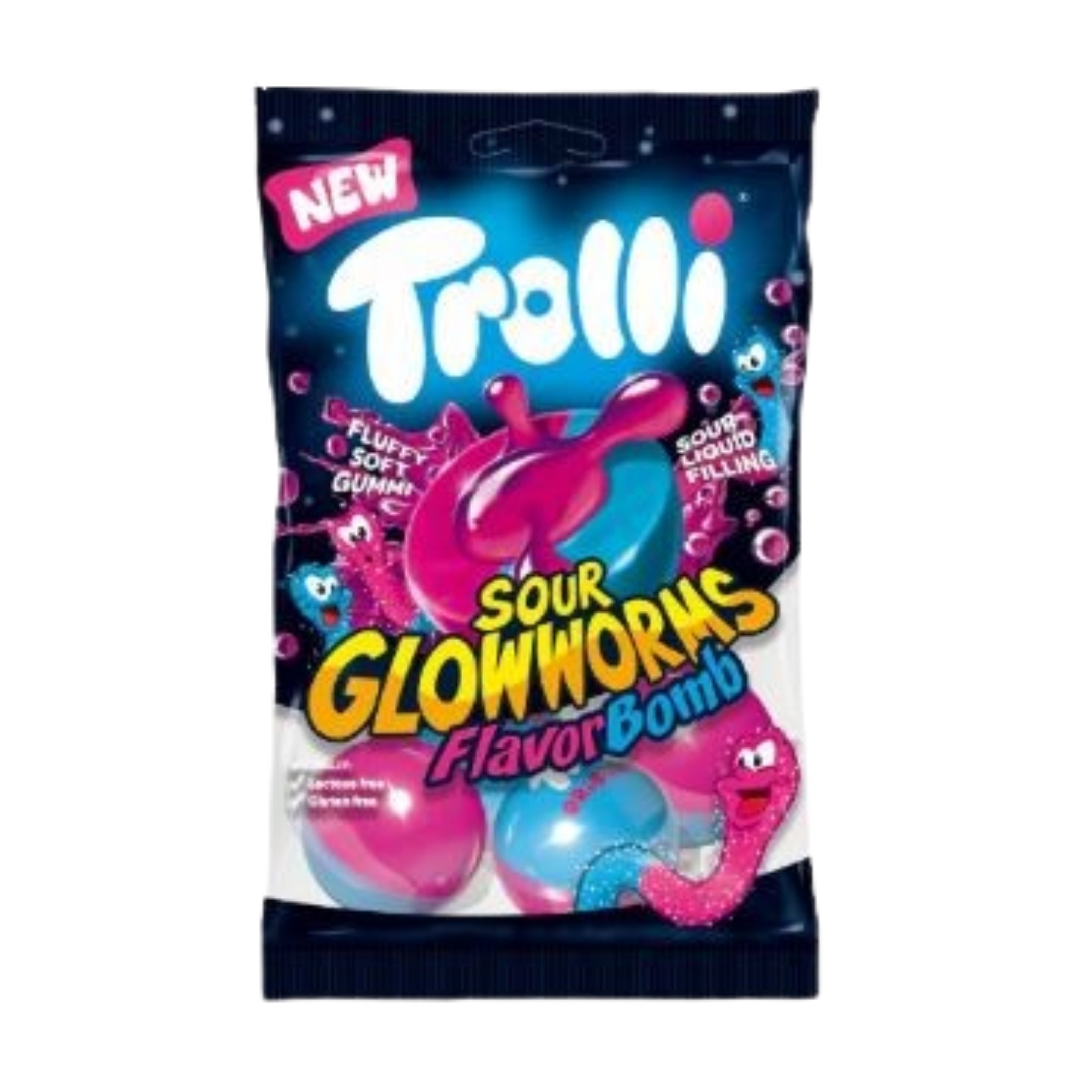 Trolli Bom Sour Glowworms 75g (21 Pcs)