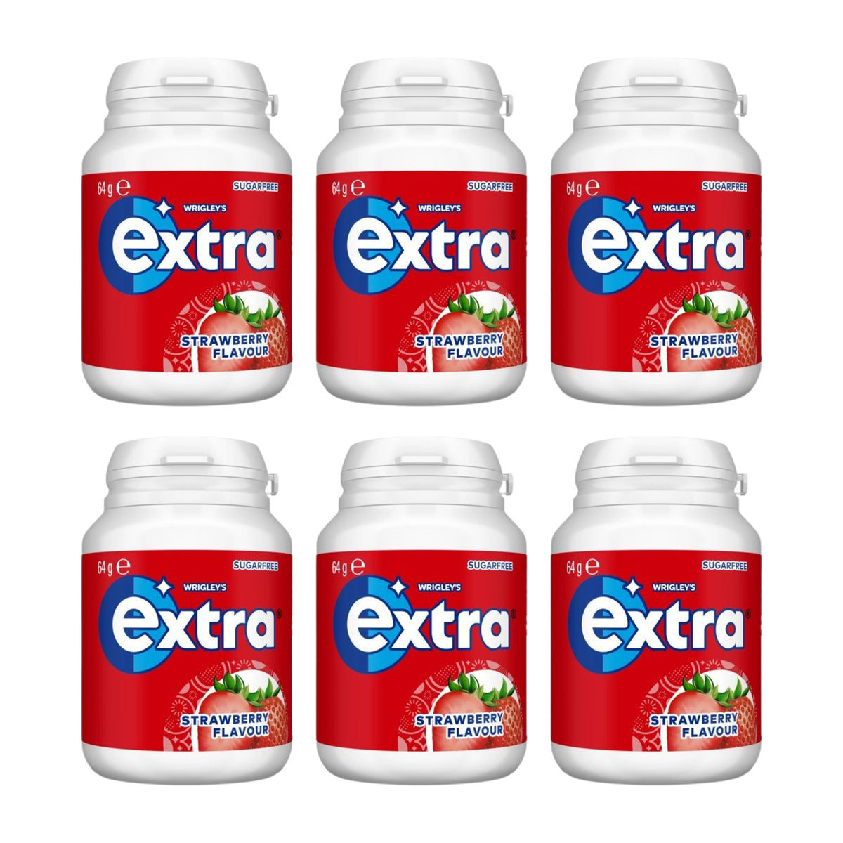 Wrigleys Extra Strawberry Bottle (46pcs x 6)